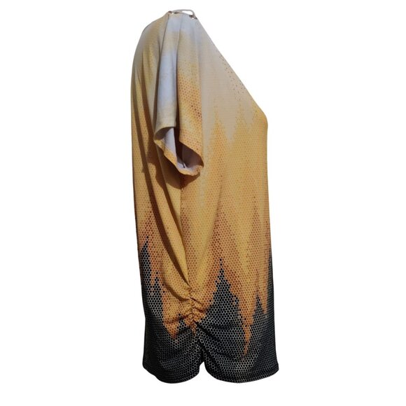 JM Collection Womens Blouse Rhinestone Grommet Embellished Gradient Top Size M - Picture 2 of 8